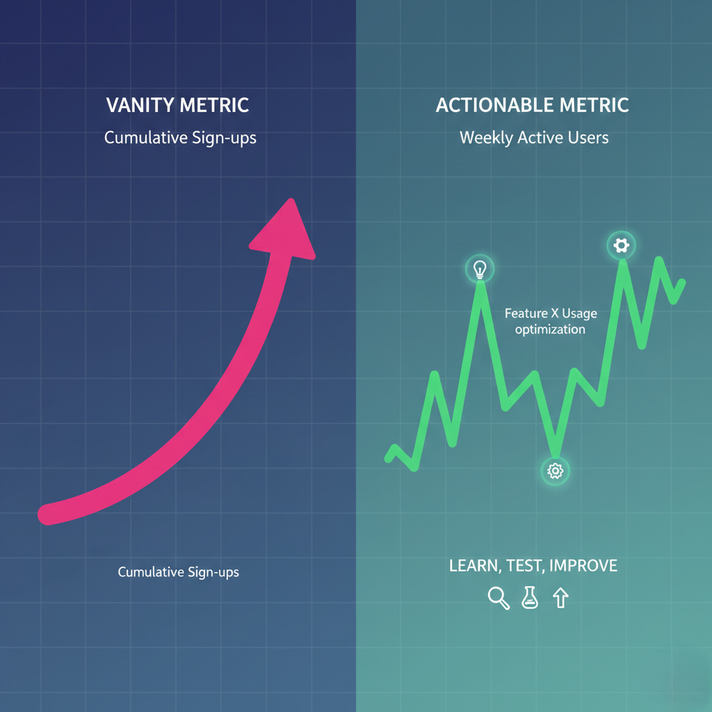 Vanity vs. Actionable Metrics Graph