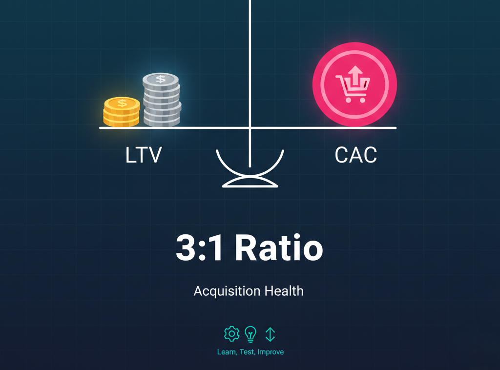 LTV:CAC Ratio Funnel/Balance Illustration