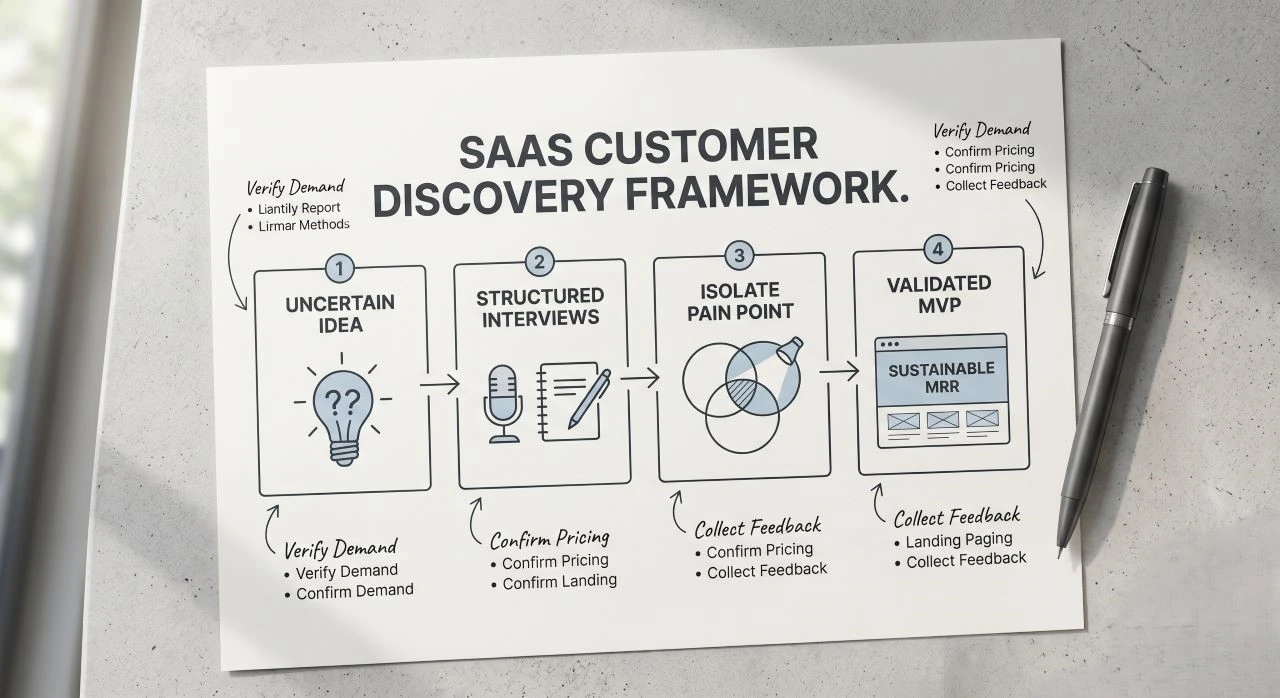 Master SaaS customer discovery to validate your idea before coding. Learn the exact questions, frameworks, and MVP strategies to build a profitable product.